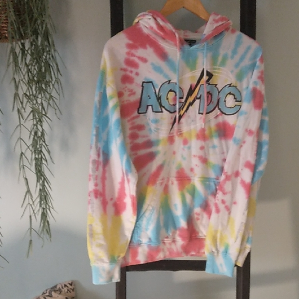 AC/DC Tie-Dye Hoodie Sweatshirt NWOT